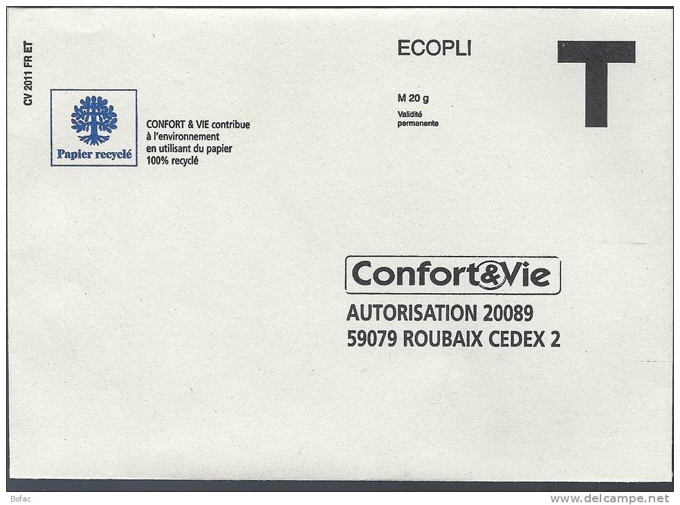 Confort &amp; Vie   Ecopli - Cartes/Enveloppes Réponse T