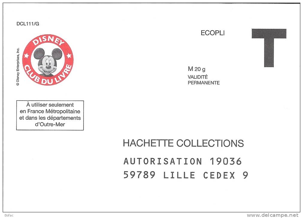 Hachette Collections Disney Mickey  Ecopli - Cartes/Enveloppes Réponse T