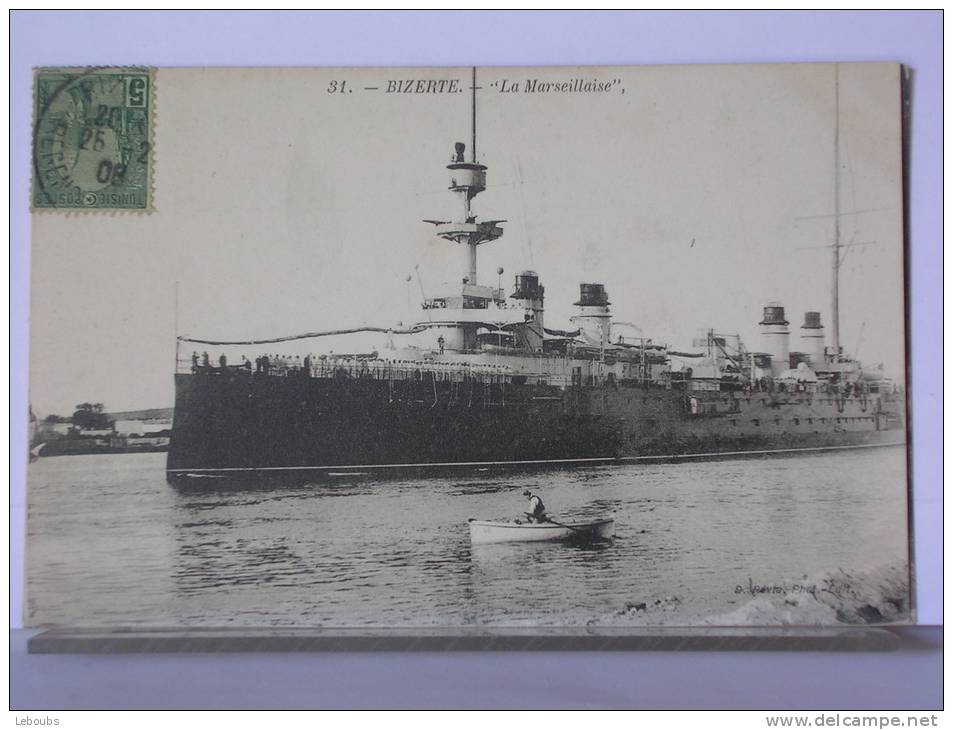 TUNISIE - BIZERTE - "LA MARSEILLAISE" - 1908 - Steamers