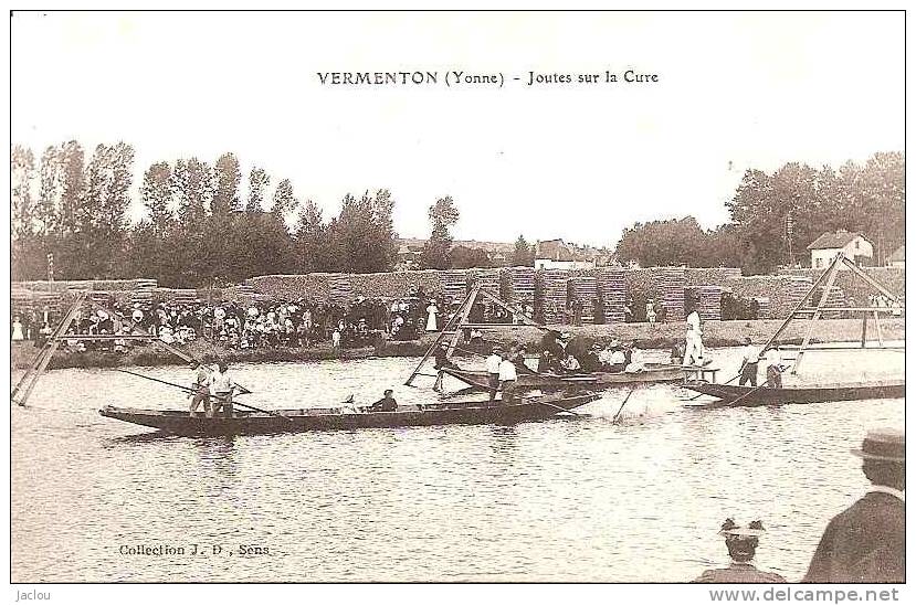 VERMENTON ,JOUTES SUR LA CURE ,BEAU PLAN,BELLE ANIMATION    REF 28492 - Water-skiing