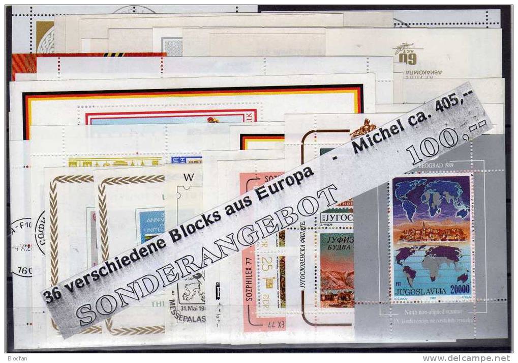 Block - Set EUROPA Mit Deutschland 36 Blocks **, O Plus SST 400€ Aus Den Unterschiedlichsten Motiv - Gebieten - Collections (en Albums)