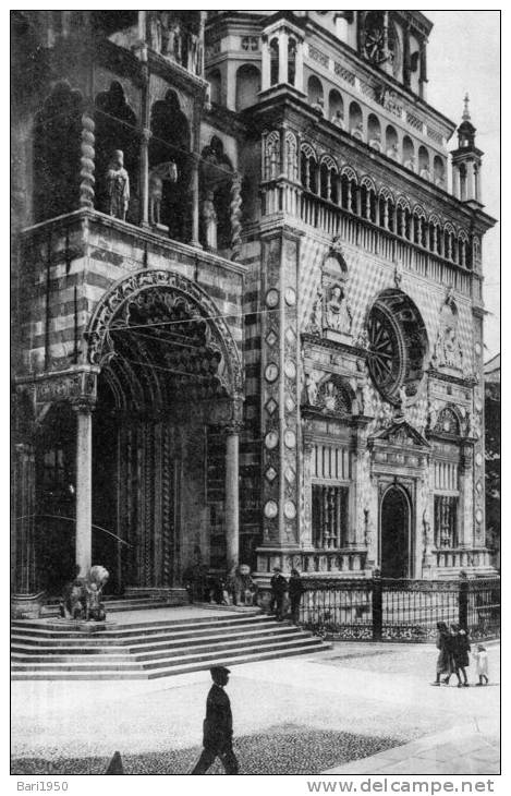 Cartolina D'epoca "Bergamo Alta - Cappella Colleoni E S.Maria Maggiore " - Bergamo