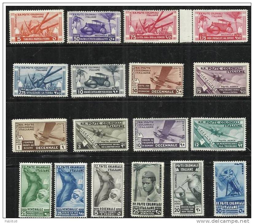 EMISSIONI GENERALI 1933 DECENNALE MARCIA SU ROMA SERIE COMPLETA COMPLETE SET MNH - Emissions Générales