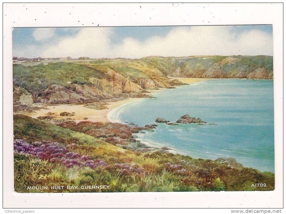 Cp , GUERNSEY , Moulin Huet Bay , Vierge , Ed : ART COLOUR , 1242 Valentine & Sons - Guernsey