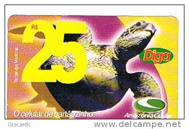 BRASILE ( BRAZIL) - AMAZONIA CELULAR  (GSM RECHARGE)   -  TURTLE    -    USED   -  RIF. 2195 - Turtles