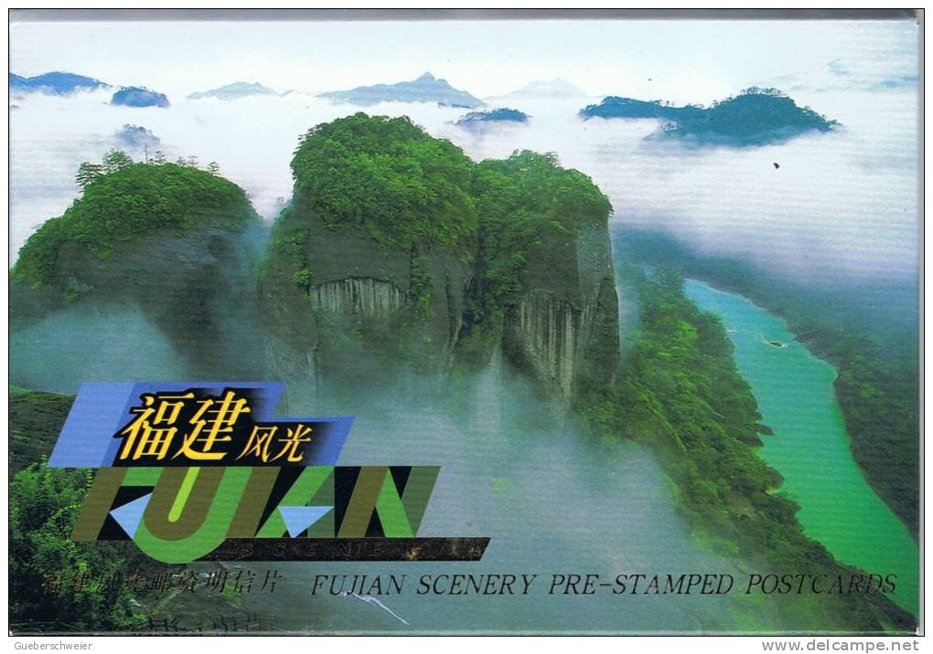 L-CH23 - CHINE Etui Avec 10 Cartes Entiers Postaux Vues Et Paysages Du FUJIAN - Postcards