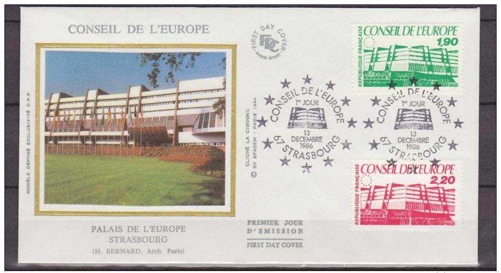 France, 1986, Europe, Conseil De L'Europe, Two FDC - Idee Europee