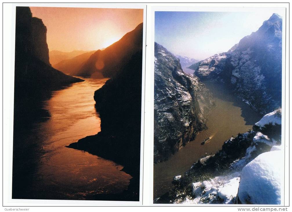 L-CH24 - CHINE Etui Avec 10 Cartes Entiers Postaux Vues Et Paysages Du YANGTZE - Postales