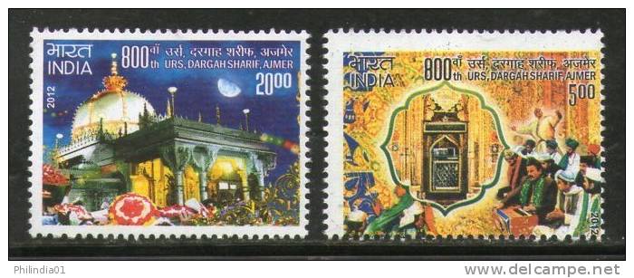 India 2012 Dargah Sharif, Ajmer Urs Festival Islam Religion 2v MNH - Islam