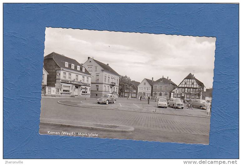 CPSM - D - KAMEN - MARKTPLATZ  - Hotel PREUSSISCHER HOF -  Autos AUTO-UNION - OPEL - Kamen