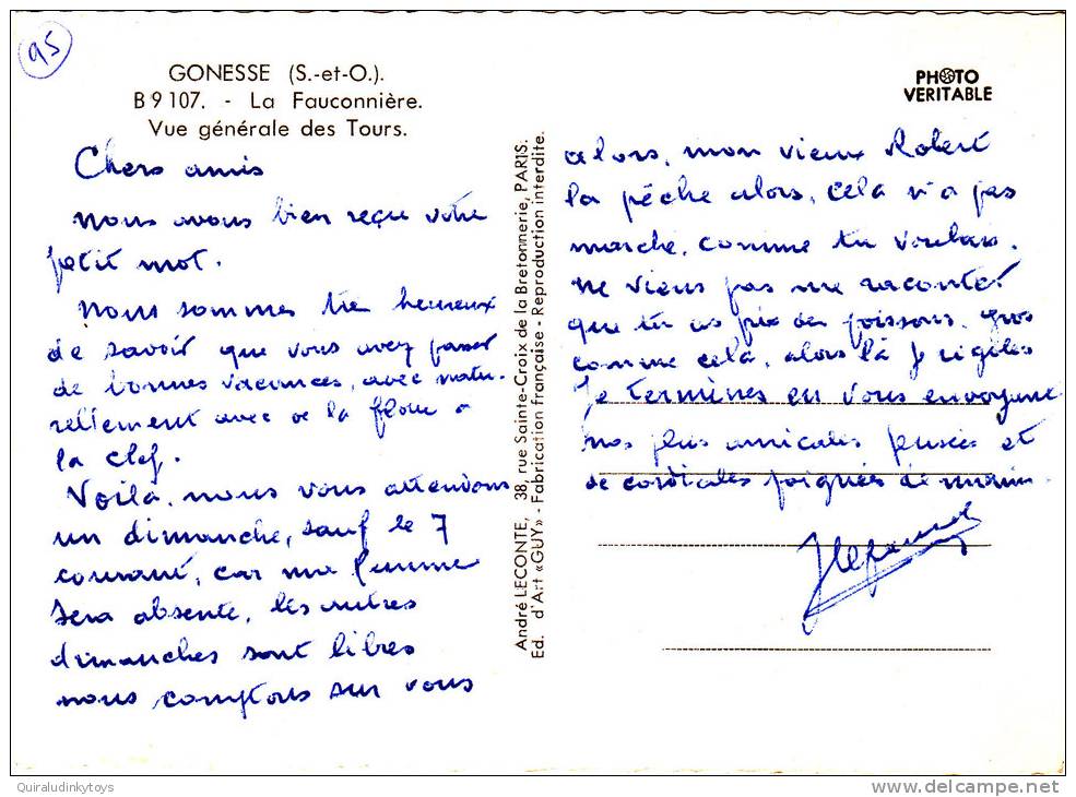 GONESSE La Fauconniére Vue Générale Des Toursbelle Cpsm 10.5X14.5 Signée GUY Bon état Voir Scans - Gonesse
