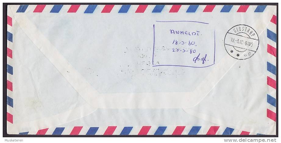 Spain Aereo Airmail EXPRESS Certificado Registered Einschreiben FUENGIROLA 1980 Cover Letra GREVE STRAND Denmark 2 Scans - Briefe U. Dokumente