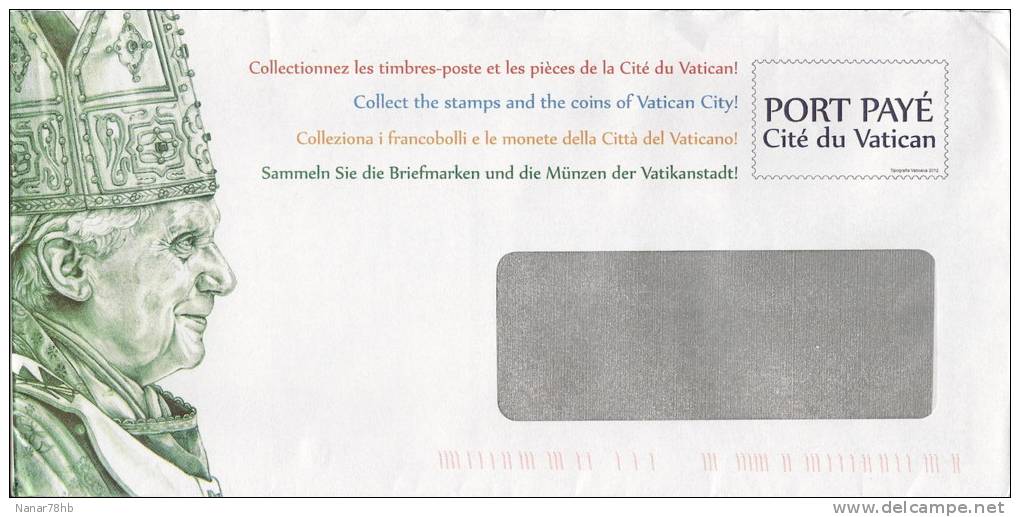 Lettre De Service En Port Payé De La Cité Du Vatican - Cartas & Documentos