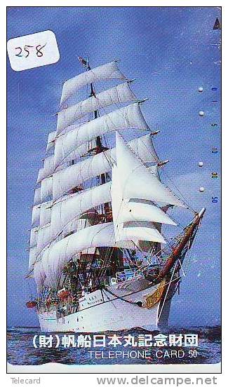 Télécarte Japon * BATEAU VOILIER * Sailing SHIP (258) Phonecard Japan * SCHIFF * Segelschiff * Zeilboot  YACHT - Boten