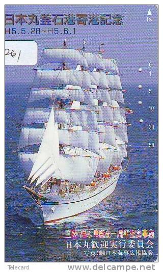 Télécarte Japon * BATEAU VOILIER * Sailing SHIP (261) Phonecard Japan * SCHIFF * Segelschiff * Zeilboot  YACHT - Boten