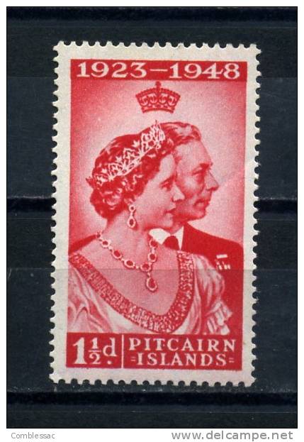 PITCAIRN  ISLANDS   1949     Royal  Silver  Wedding   1 1/2d  Scarlet     MH - Pitcairn