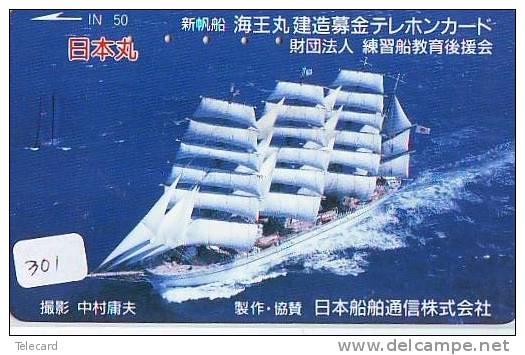 Télécarte Japon * BATEAU VOILIER * Sailing SHIP (301) Phonecard Japan * SCHIFF * Segelschiff * Zeilboot * YACHT - Boats