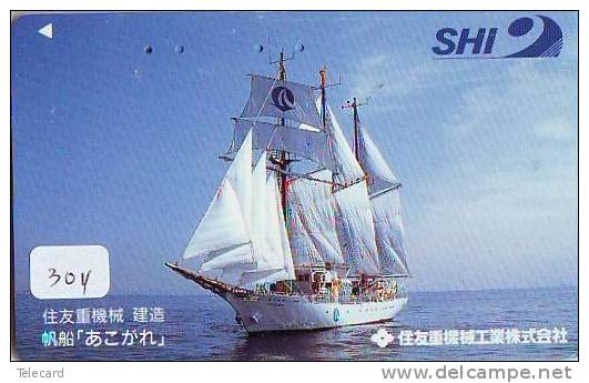 Télécarte Japon * BATEAU VOILIER * Sailing SHIP (304) Phonecard Japan * SCHIFF * Segelschiff * Zeilboot * YACHT - Schiffe