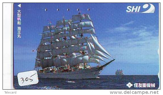 Télécarte Japon * BATEAU VOILIER * Sailing SHIP (305) Phonecard Japan * SCHIFF * Segelschiff * Zeilboot * YACHT - Boats