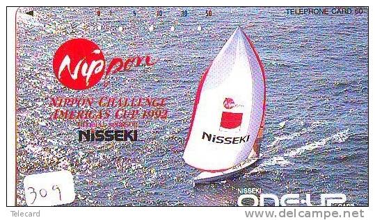 Télécarte Japon * BATEAU VOILIER * Sailing SHIP (309) Phonecard Japan * SCHIFF * Segelschiff * Zeilboot * YACHT - Boats