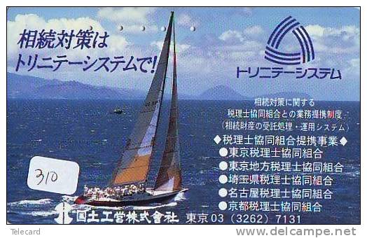 Télécarte Japon * BATEAU VOILIER * Sailing SHIP (310) Phonecard Japan * SCHIFF * Segelschiff * Zeilboot * YACHT - Boats
