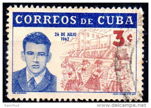 1962 9th Anniv Of "Rebel Day". - Santamaria & Children 3c FU - Used Stamps