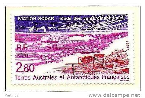 T.A.A.F. 1995: Michel-No. 334 Station SODAR ** MNH (cote 1.50 Euro) - Programmes Scientifiques