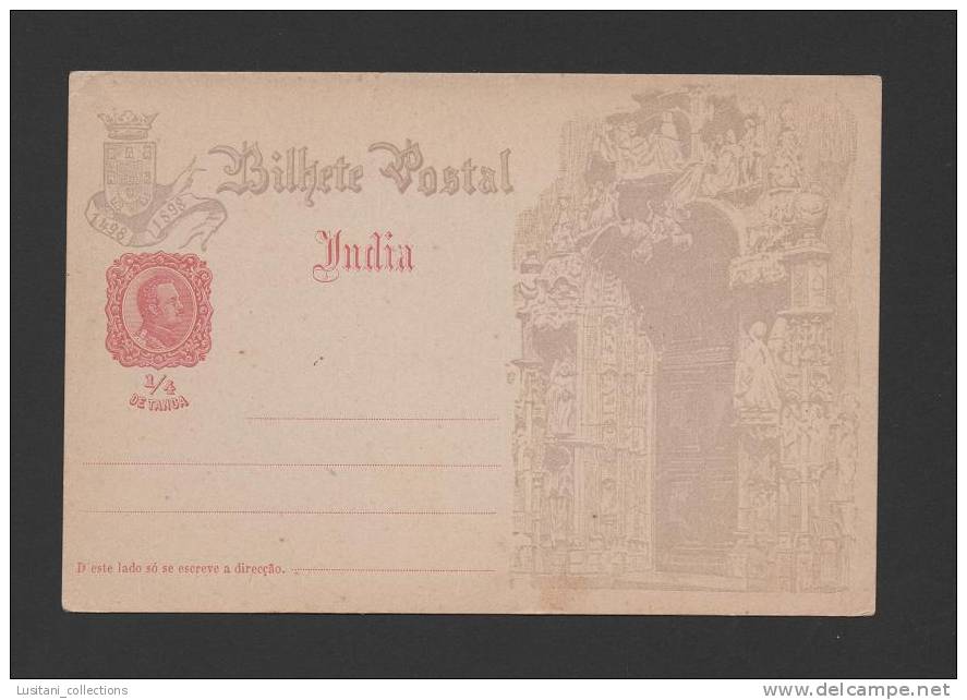 POSTAL STATIONERY PORTUGAL Year 1898 PORTUGUESE INDIA GOA 1/4 Xx - Ganzsachen