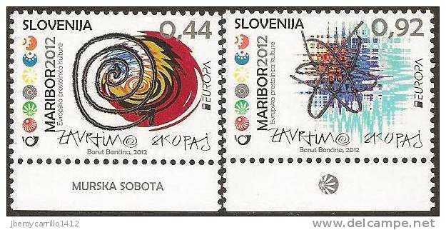 SLOVENIA- ESLOVENIA -  EUROPE 2012 -  TOPIC " VISIT SLOVENIA". - SET Of 2 With Logo EUROPA - 2012