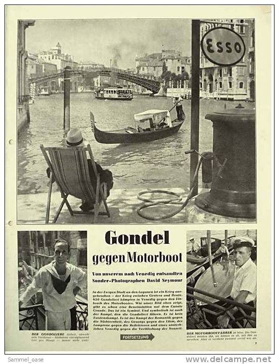 Münchner Illustrierte Zeitschrift 16. 9. 1950  -  Venedig : Gondel Gegen Motorboot , Paris : König Der Bettler Verhaftet - Other & Unclassified