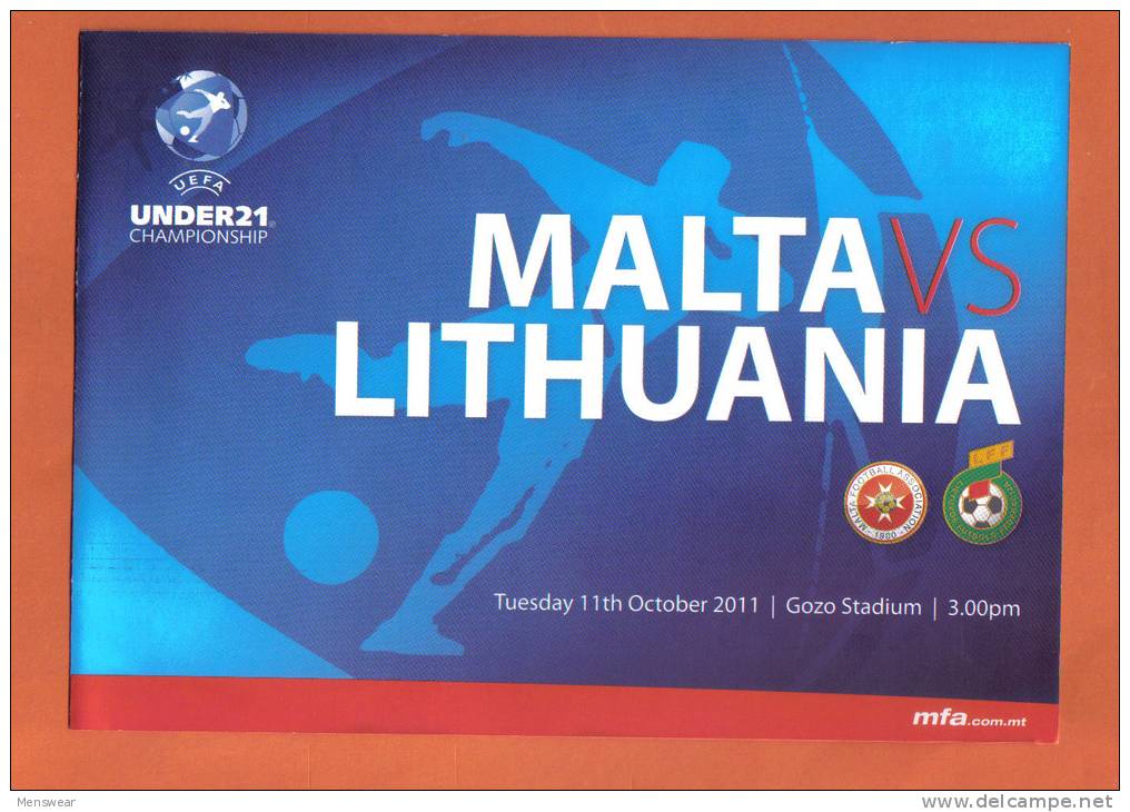 MALTA -  PROGRAM BOOK  (  MALTA  Vs  LITHUANIA  ) 2011 - Books