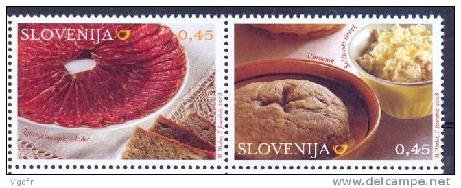 SI 2008-697-8 TRADITIONAL FOODS, SLOVENIA, 2v, MNH - Ernährung