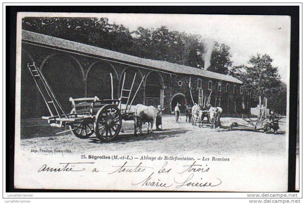 49 - BEGROLLES - ABBAYE DE BELLEFONTAINE - LES REMISES - ATTELAGES DE BOEUFS - Liechtenstein