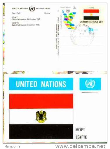 ONU ~ 1981 N° 352  Carte Avec Flag Egypte - Lettres & Documents