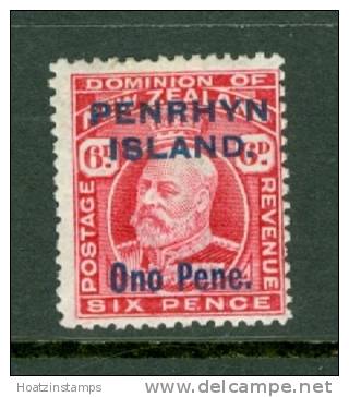 Penrhyn Is: 1914/15   KGV 'Penrhyn Island' OVPT    SG22    6d      MH - Penrhyn