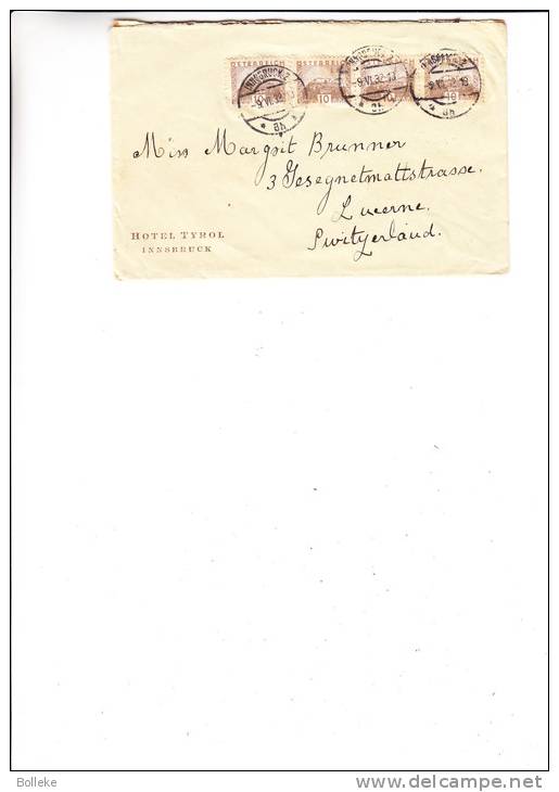 Hôtellerie -- Autriche - Lettre De 1932 - Hôtel Tyrol à Innsbrück - Lettres & Documents