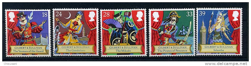 Grande Bretagne ** N° 1628 à 1632 - Sir Arthur Sullivan, Compositeur - Unused Stamps