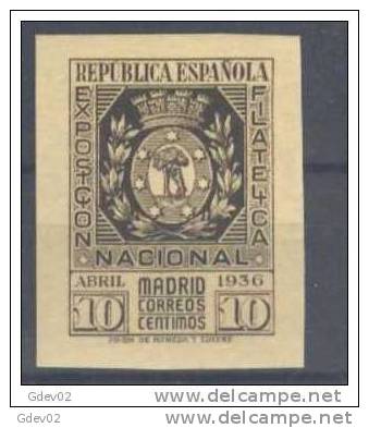 ES727SASF-1921TESSC..Spain.Es Cudo De Madrid.Espagne.EXPOSICION  FILATELICA  NACIONAL.1936.( Ed 727**,)sin Charnela.LUJO - Otros & Sin Clasificación