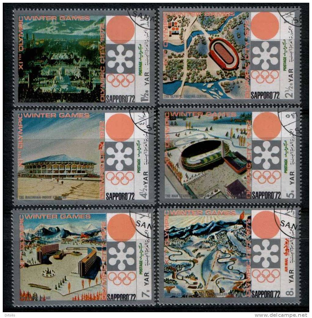 YEMEN / WINTER OLYMPIC GAMES / SAPPORO 72 / OLYMPIC CITY / 6 VFU STAMPS / 2 SCANS - Hiver 1972: Sapporo