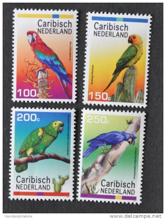 CARIBISCH NEDERLAND 2012 ++ BIRDS VOGELS OISEAU PARROTS PAPEGAAI PERROQUET PAPAGE ++ MNH ** - Curacao, Netherlands Antilles, Aruba