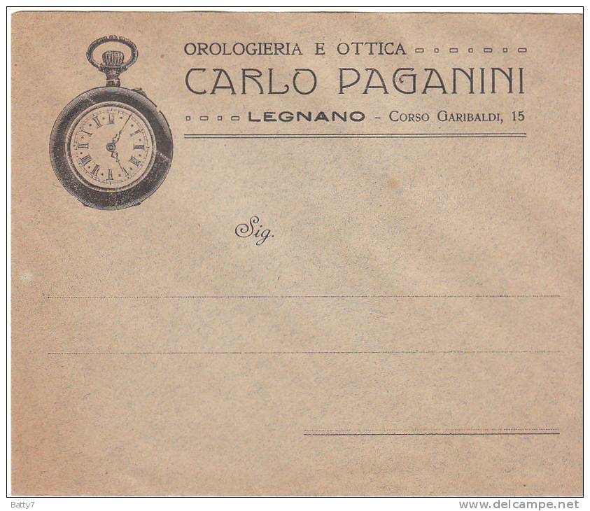 BUSTA PUBBLICITARIA OROLOGERIA E OTTICA - Clocks