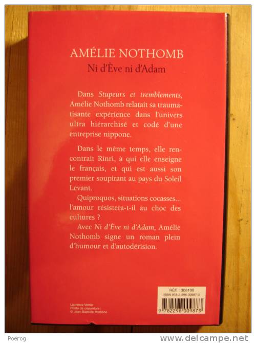 AMELIE NOTHOMB - NI D'EVE NI D'ADAM - 2008 - Couverture Rigide + Jaquette - Belgische Schrijvers