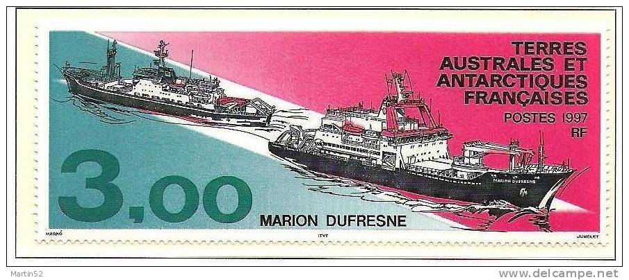 T.A.A.F. 1997: Michel-No. 360 „Marion Dufresne I Et II“ ** MNH (cote 1.80 Euro) - Navires & Brise-glace