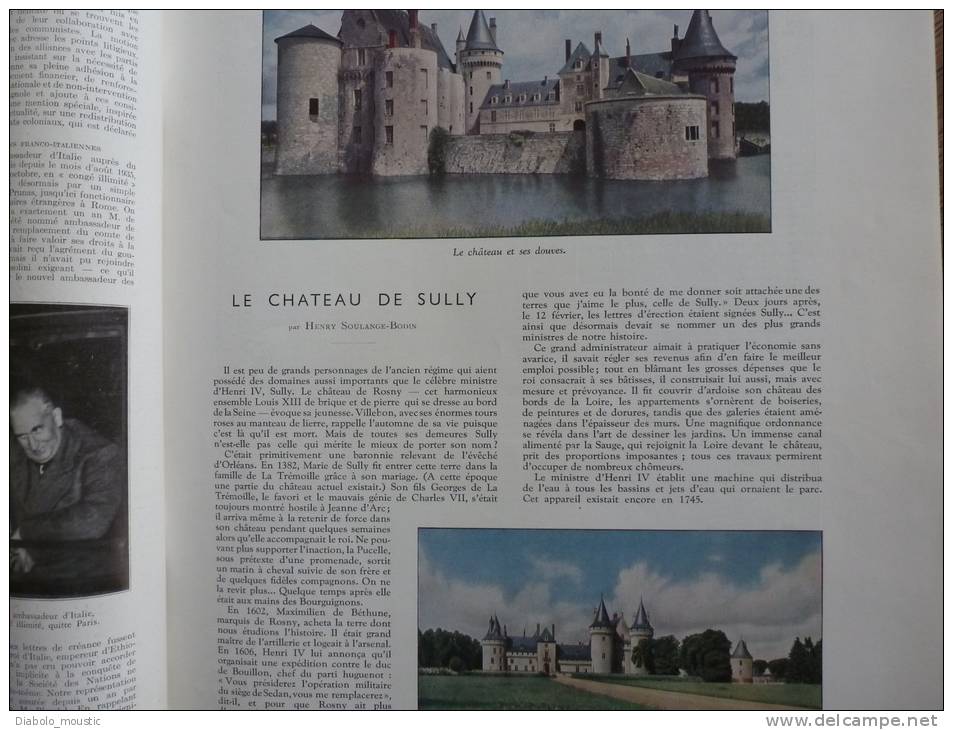 N° 4940 Du  6 -11- 1937 :  ASTURIES  Franco,Aranda Et Davila; MUSSOLINI ;Château De SULLY ; Tombes Romantiques; CITEAUX - L'Illustration