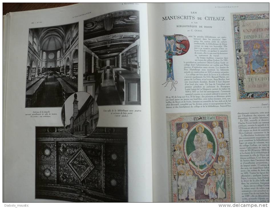 N° 4940 du  6 -11- 1937 :  ASTURIES  Franco,Aranda et Davila; MUSSOLINI ;Château de SULLY ; Tombes romantiques; CITEAUX