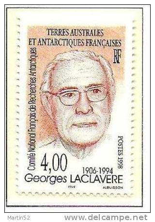 T.A.A.F. 1997: Michel-No. 378 Georges Laclavère (1906-1994) ** MNH (cote 1.80 Euro) - Polar Explorers & Famous People