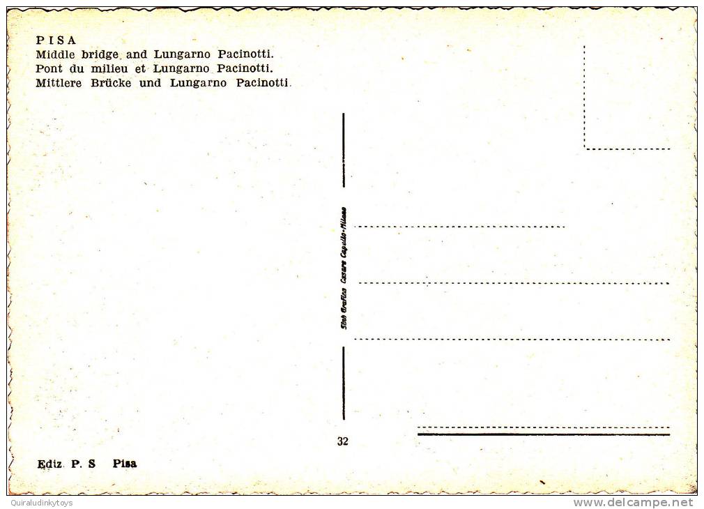 PISA Ponte Di Mezzo E Lungaro Pacionotti Belle Cpsm Animée Bon état Voir Scans - Pisa