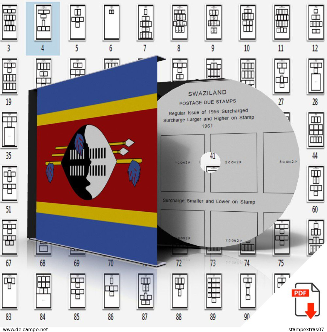 SWAZILAND STAMP ALBUM PAGES 1889-2010 (94 Pages) - Inglés