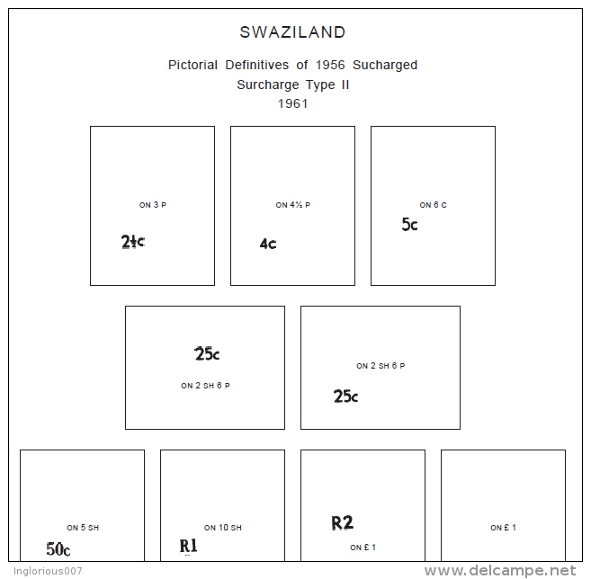 SWAZILAND STAMP ALBUM PAGES 1889-2010 (94 Pages) - Inglese