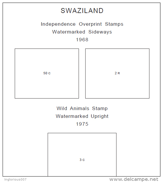 SWAZILAND STAMP ALBUM PAGES 1889-2010 (94 pages)